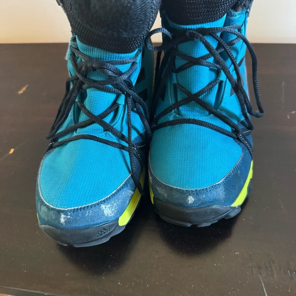 Adidas Terrex Kids' Teal and Neon Yellow Boots - Picture 2 of 5